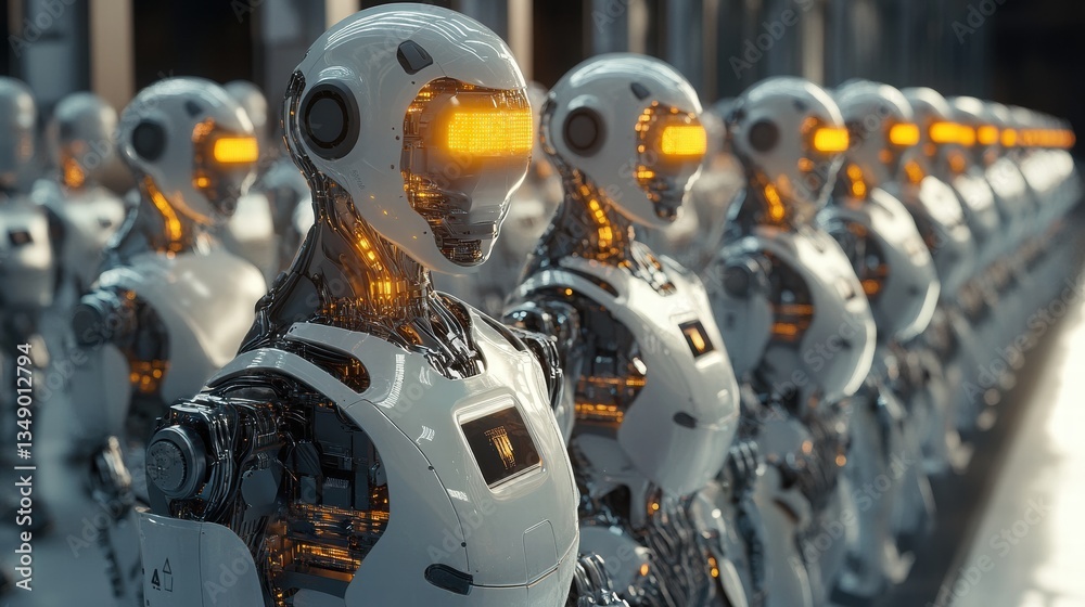 Fototapeta premium AI-powered Robotic Workforce Optimizing Industrial Production