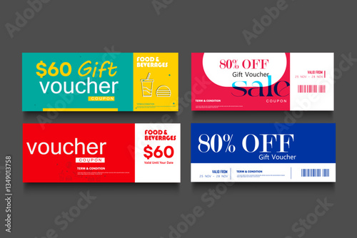 cash free food  gift vouchers coupon ticket template for sale discount offer
