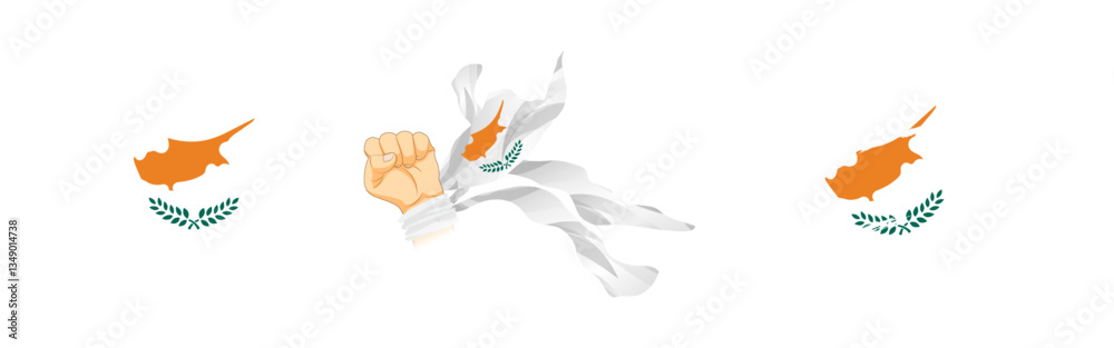 Obraz premium Vector illustration of Cyprus flag composition on transparent background