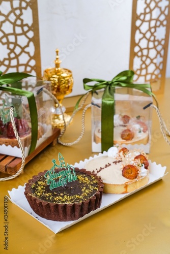 Close Up Photography of Ramadan and EID Mubarak Food Hampers, Pastry Series