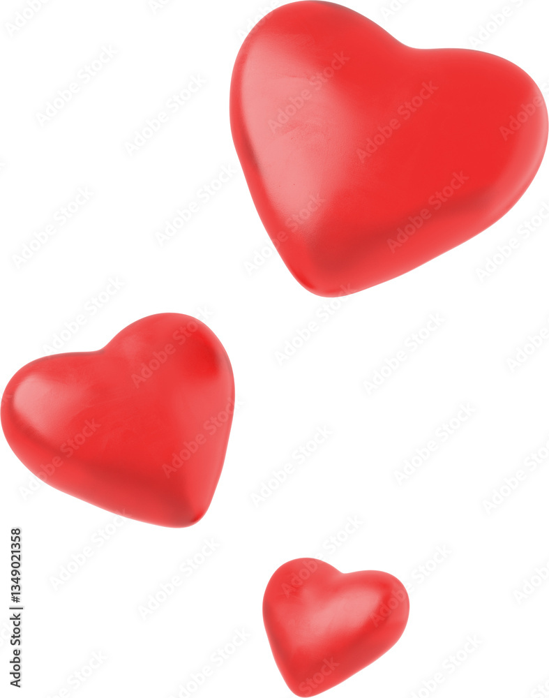 Fototapeta premium 3D floating red hearts