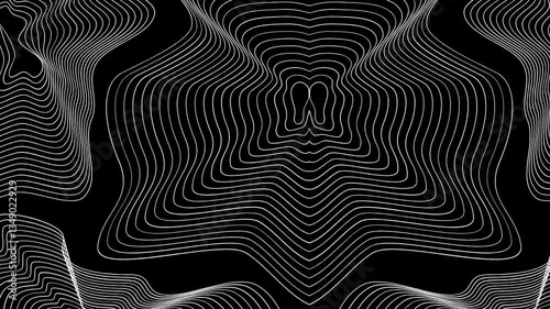 Abstract black and white pattern featuring wavy lines, designed for video motion graphics.