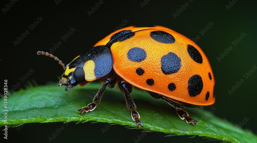 Fototapeta premium Close-up of a ladybug on a leaf (1)