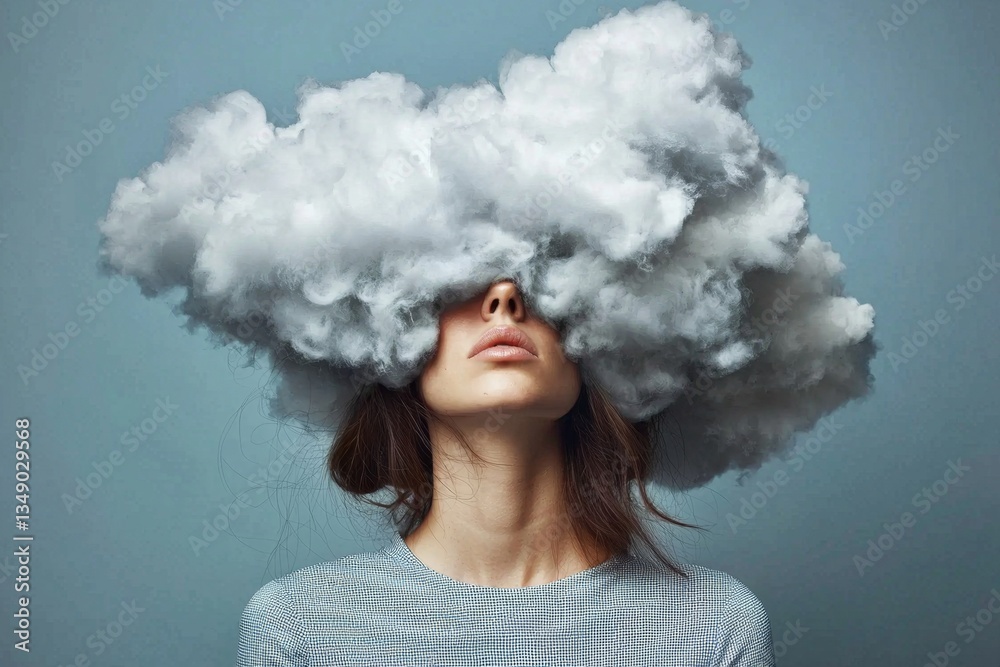 A visual representation of racing thoughts and the struggle with mental well-being. A visual representation of racing thoughts and the struggle with mental well-being.