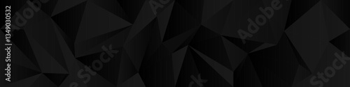 Abstract geometric black background with angular polygonal shapes for modern design or digital art.