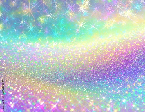 キラキラした小さい細かい星砂ファンタジー 明るい色 背景15キラキラと光る虹色の砂絵のようなかわいいアニメタイプな背景
