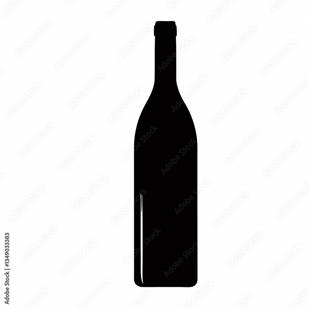 A vector illustration of a wine bottle isolated on a white background A vector illustration of a wine bottle isolated on a white background