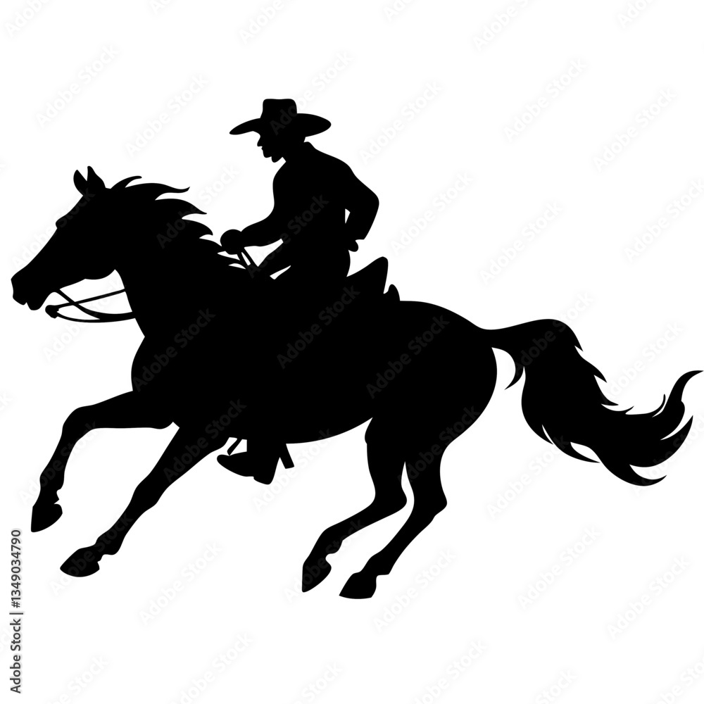 Silhouette of a horse and rider galloping Silhouette of a horse and rider galloping