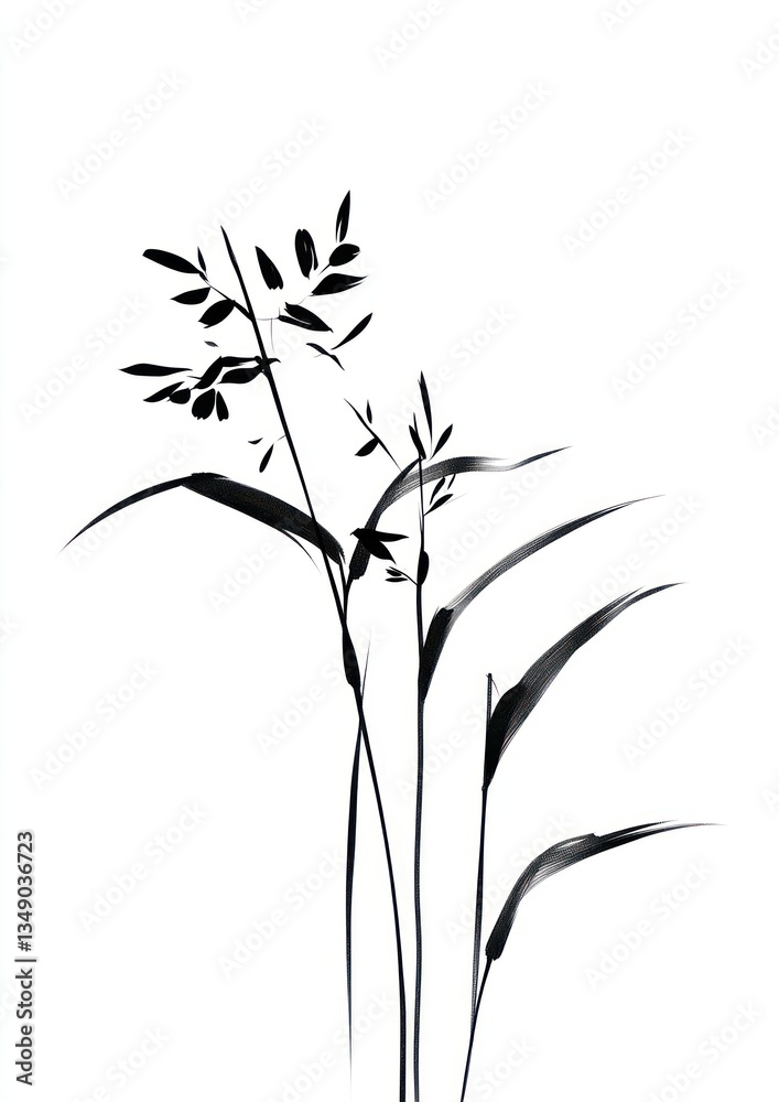 Fototapeta premium Flower drawing sketch plant.