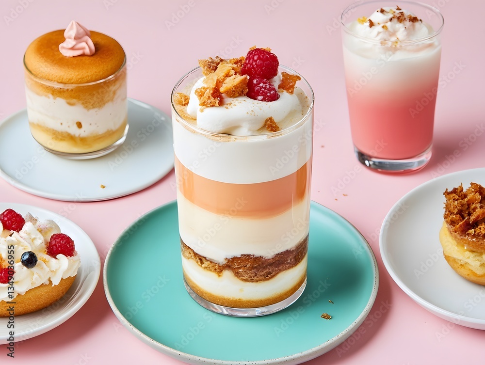 Layered Dessert Parfait with Berries and Crumble Topping Layered Dessert Parfait with Berries and Crumble Topping