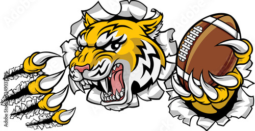A wildcat or bobcat lynx bobcats wildcats sports team American football ball mascot