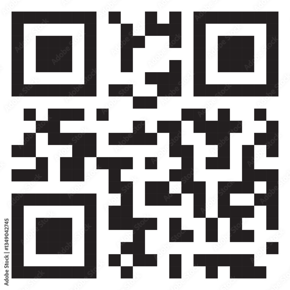Sample qr code icon isolated on white background Sample qr code icon isolated on white background