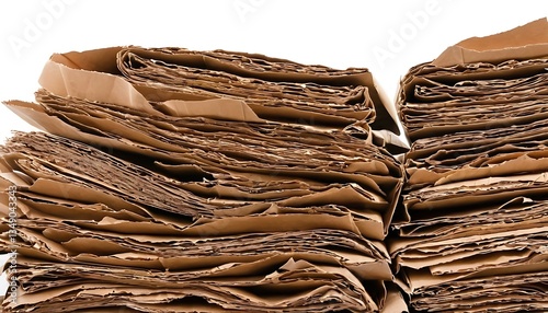 Stacked Layers of Crumpled Cardboard Ready for Recycling,cardboard box, cardboard, crumpled, layer, material, recycling, paper, reuse, waste, biodegradable, texture, brown, 76