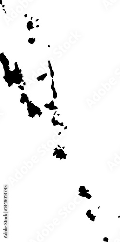 Map Vanuatu. Map silhouette. Vanuatu border. Independence Day. Banner, poster template. State borders the country Vanuatu.