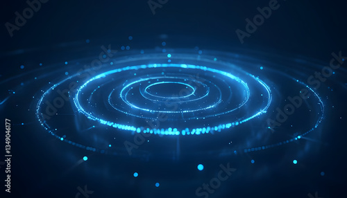 spiral galaxy background, Futuristic Circular Light Paths With Electric Blue Illumination