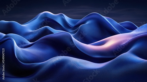 Abstract wavy blue landscape