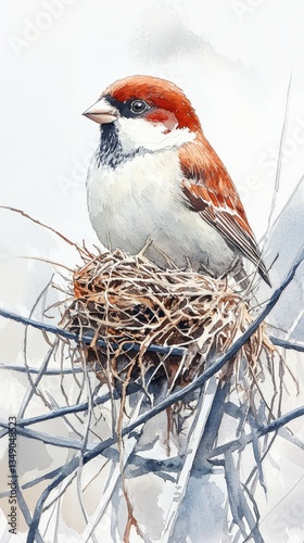 Urban Nest Among Wires, Nesting birds