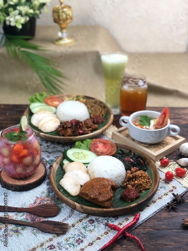 various types of traditional Ramadan and Eid mubarak dishes