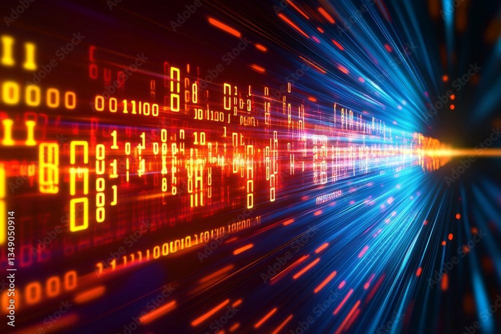 Binary Code Data Stream Visualization Binary Code Data Stream Visualization