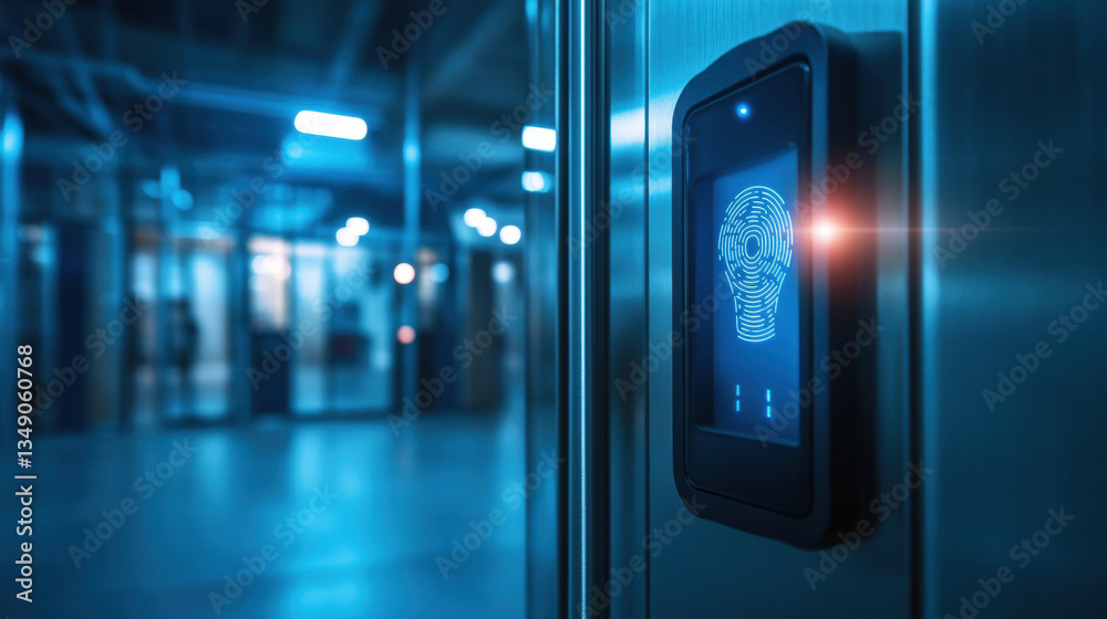 A secure door with a biometric scanner, fingerprint sensor, Fingerprint used as an identification method on a door lock. Digital illustration. 3d illustration.
A secure door with a biometric scanner, fingerprint sensor, Fingerprint used as an identification method on a door lock. Digital illustration. 3d illustration.