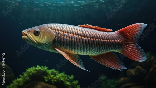 Stunning fish in underwater aquarium environment