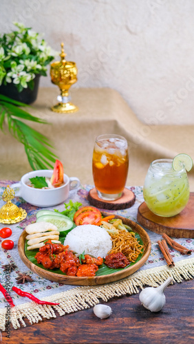 various types of traditional Ramadan and Eid mubarak dishes