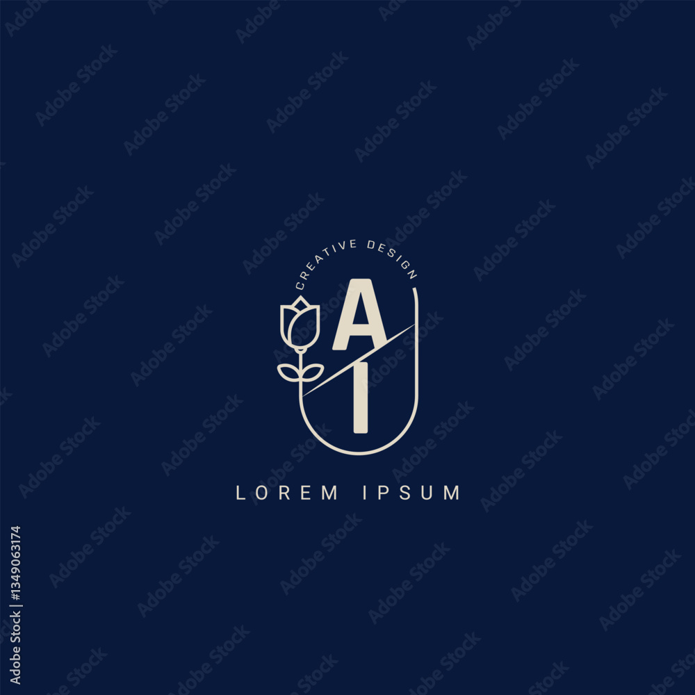 Letter AI IA Creative Logo design with unique and simple design Letter AI IA Creative Logo design with unique and simple design