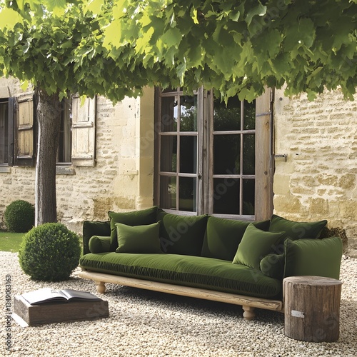 Wallpaper Mural Emerald Green Velvet Sofa Outdoor Patio Garden Furniture Torontodigital.ca