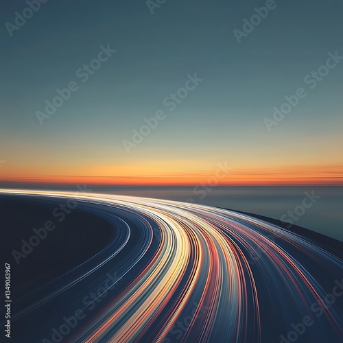 Coastal Highway Sunset Lights.