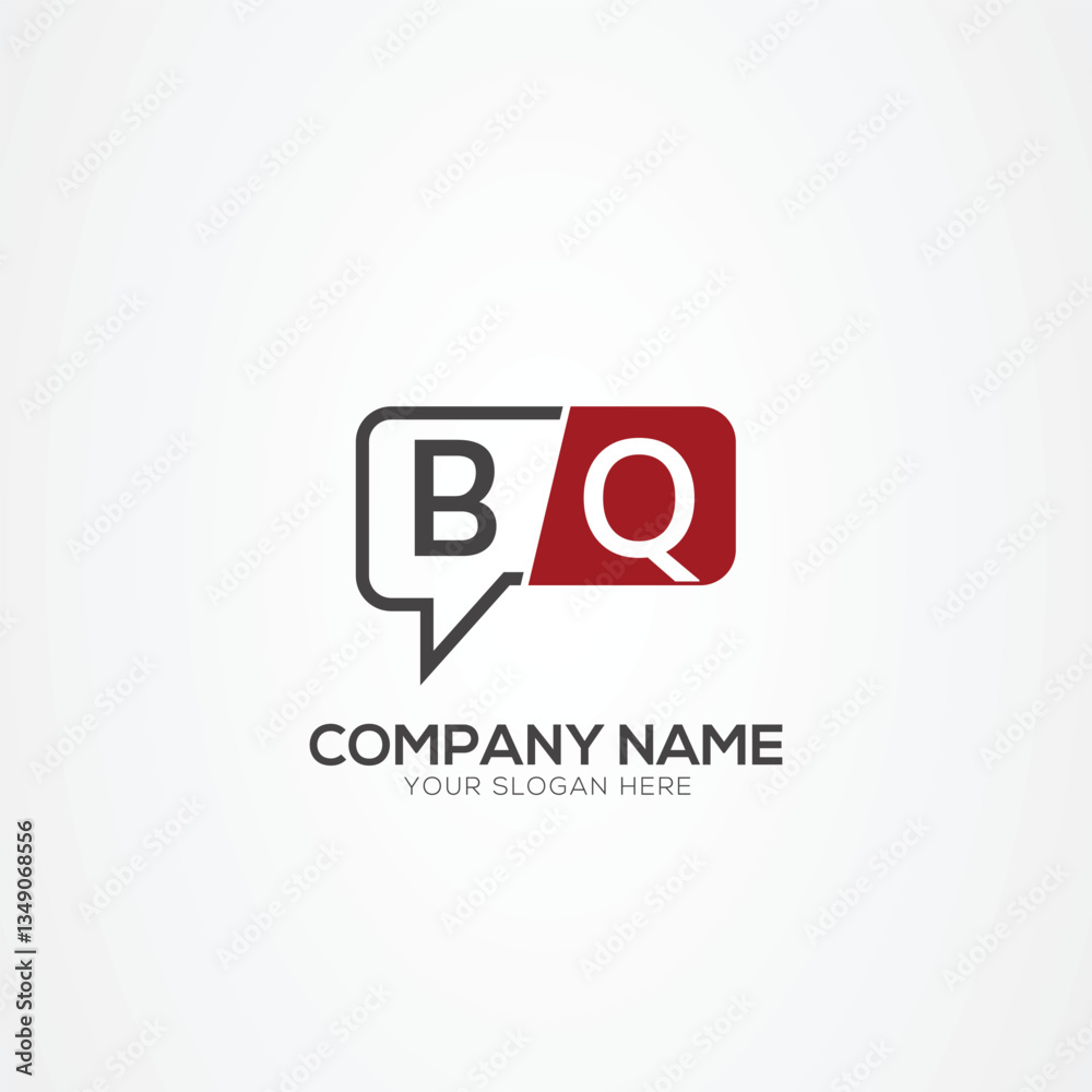 Fototapeta premium Letter BQ QB Creative tech logo, chat design, communication, robot logo design Vector