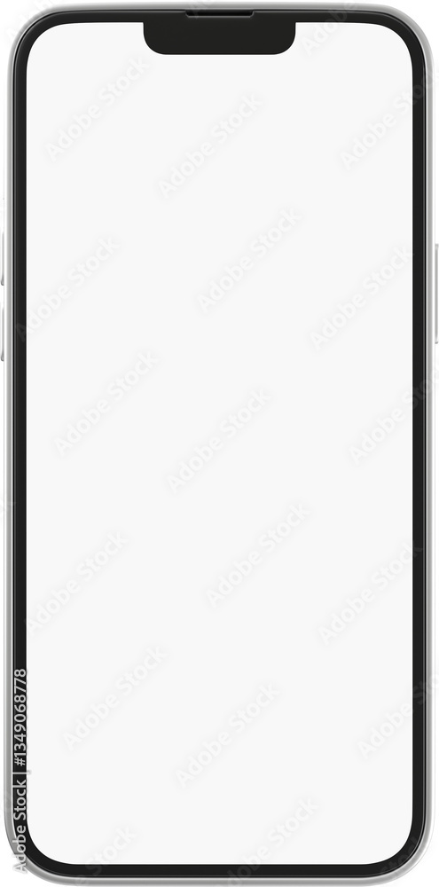 Front view of white phone screen Front view of white phone screen