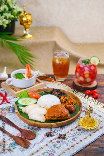 various types of traditional Ramadan and Eid mubarak dishes