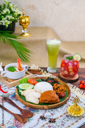 various types of traditional Ramadan and Eid mubarak dishes