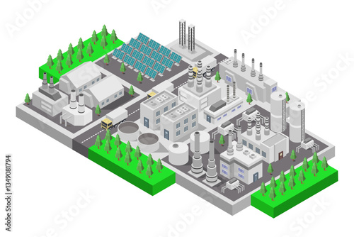 Solar thermal power plant isometric