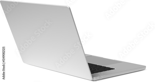 rear view of open laptop