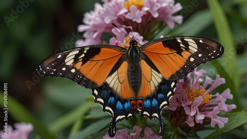 Vibrant butterfly on a flower photo