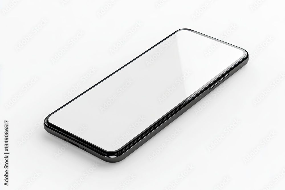 Displaying Modern Smartphone with Blank White Screen for App Design Mockups Displaying Modern Smartphone with Blank White Screen for App Design Mockups