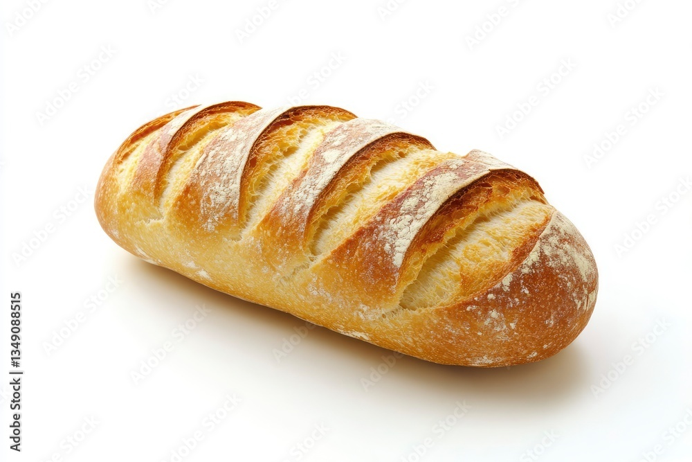 Freshly Baked Loaf of Bread on White Background Ready to Eat Freshly Baked Loaf of Bread on White Background Ready to Eat