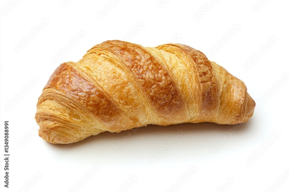 Freshly Baked Croissant on White Background Perfect for Breakfast Freshly Baked Croissant on White Background Perfect for Breakfast
