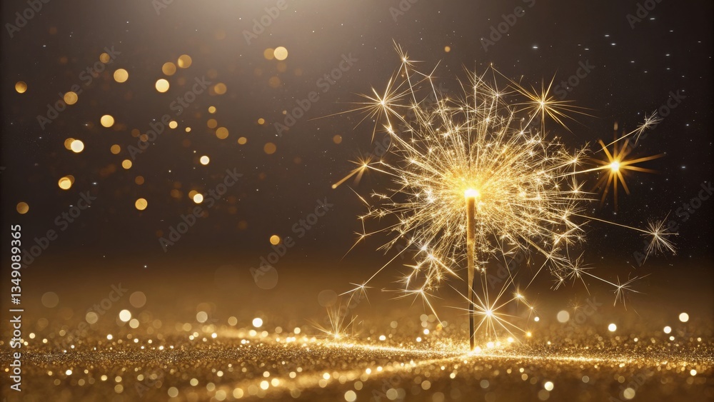 Naklejka premium Isolated Golden Sparkles and Glints for High-End Product Photography