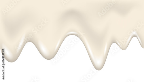Dripping  white paint, yogurt or milk 3d texture.