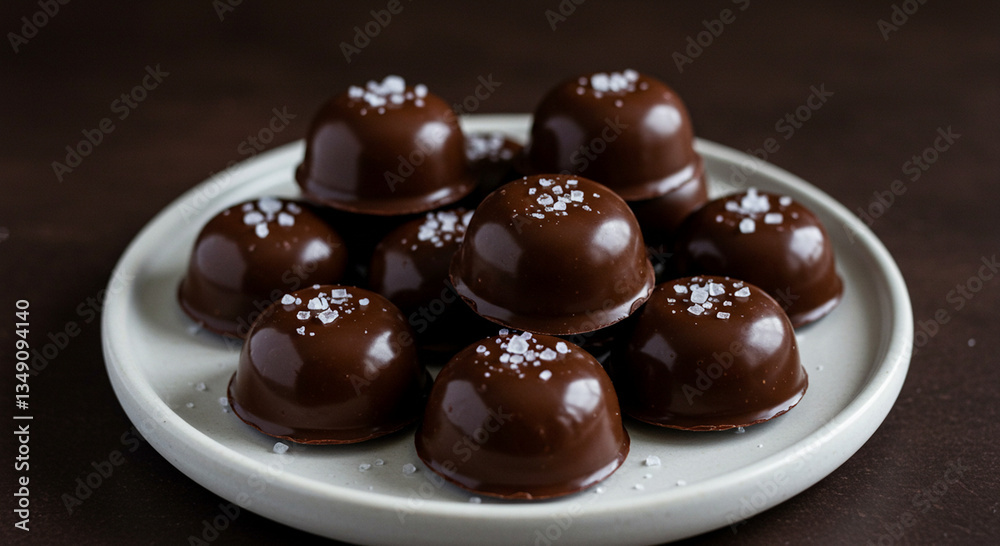 Keto Chocolate Fat Bombs on a Dark Cocoa Background Keto Chocolate Fat Bombs on a Dark Cocoa Background