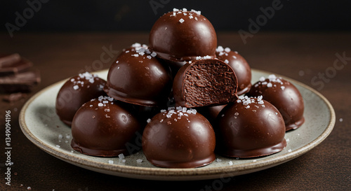 Wallpaper Mural Keto Chocolate Fat Bombs on a Dark Cocoa Background Torontodigital.ca