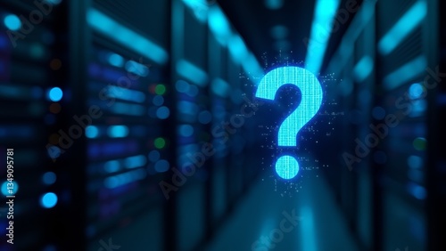 Question Mark In Data Center Server Room