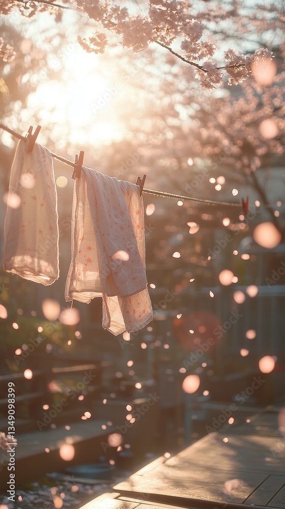Fototapeta premium Breezy Laundry Day, Spring cleaning
