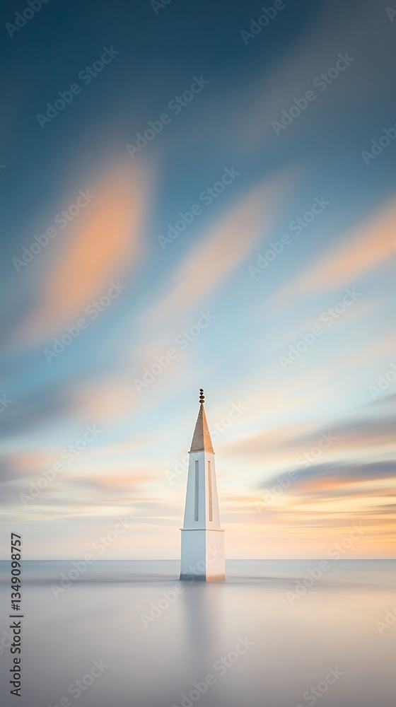 Fototapeta premium Coastal Beacon for Sunrise Seascape.