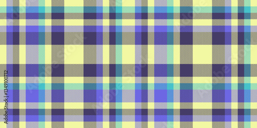 Vibrant pastel plaid pattern in yellow, blue, and purple. Perfect for textile design, website backgrounds, or fashion projects.
