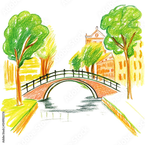 Pencil  illustration of a city landscape