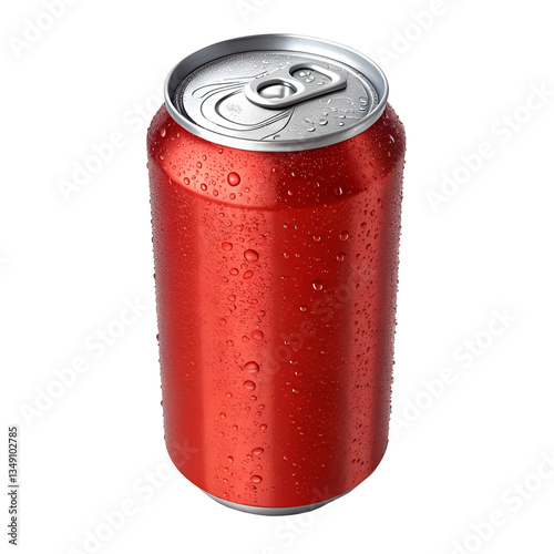 Red soda can isolated white.