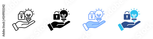 Intellectual Property Multi Style Icon Set Vector 